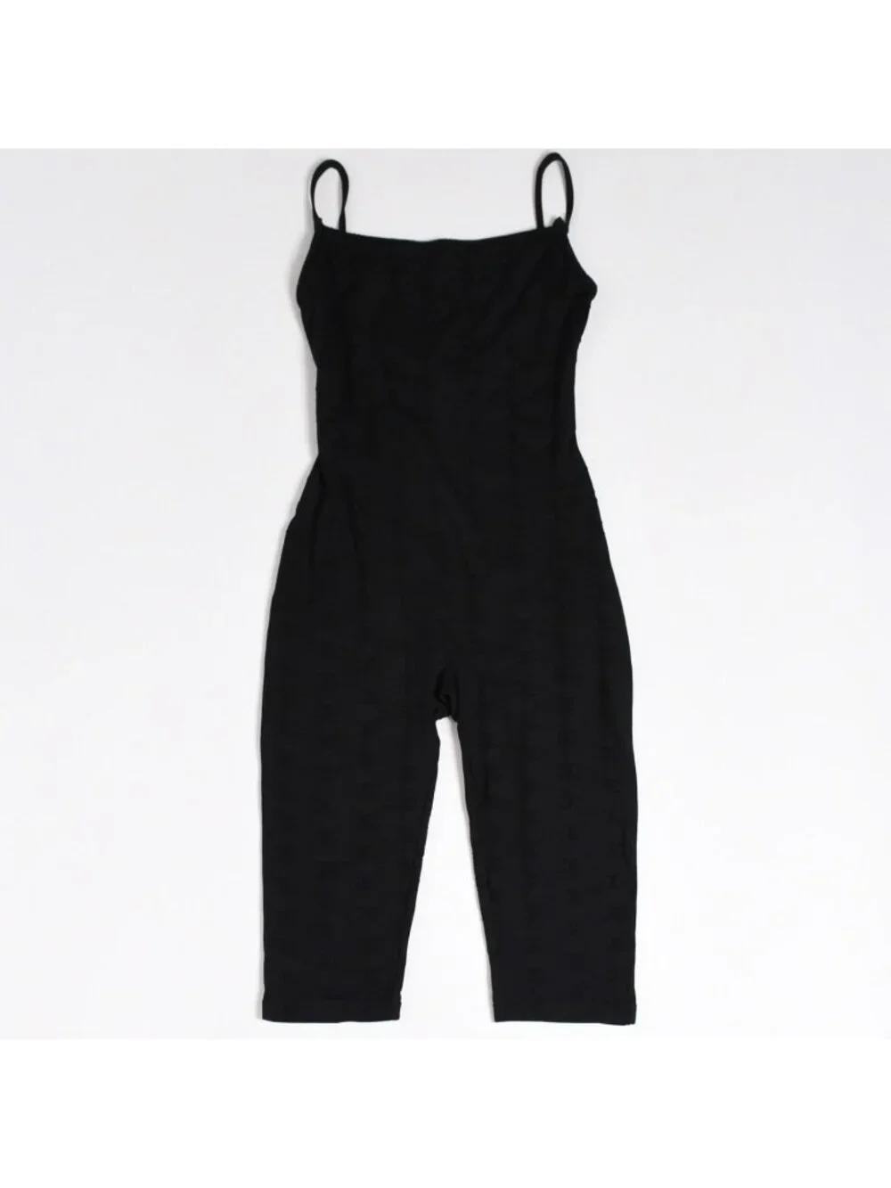 Chanel Camisole Jumpsuit CC Logo Nylon Spandex Black 40